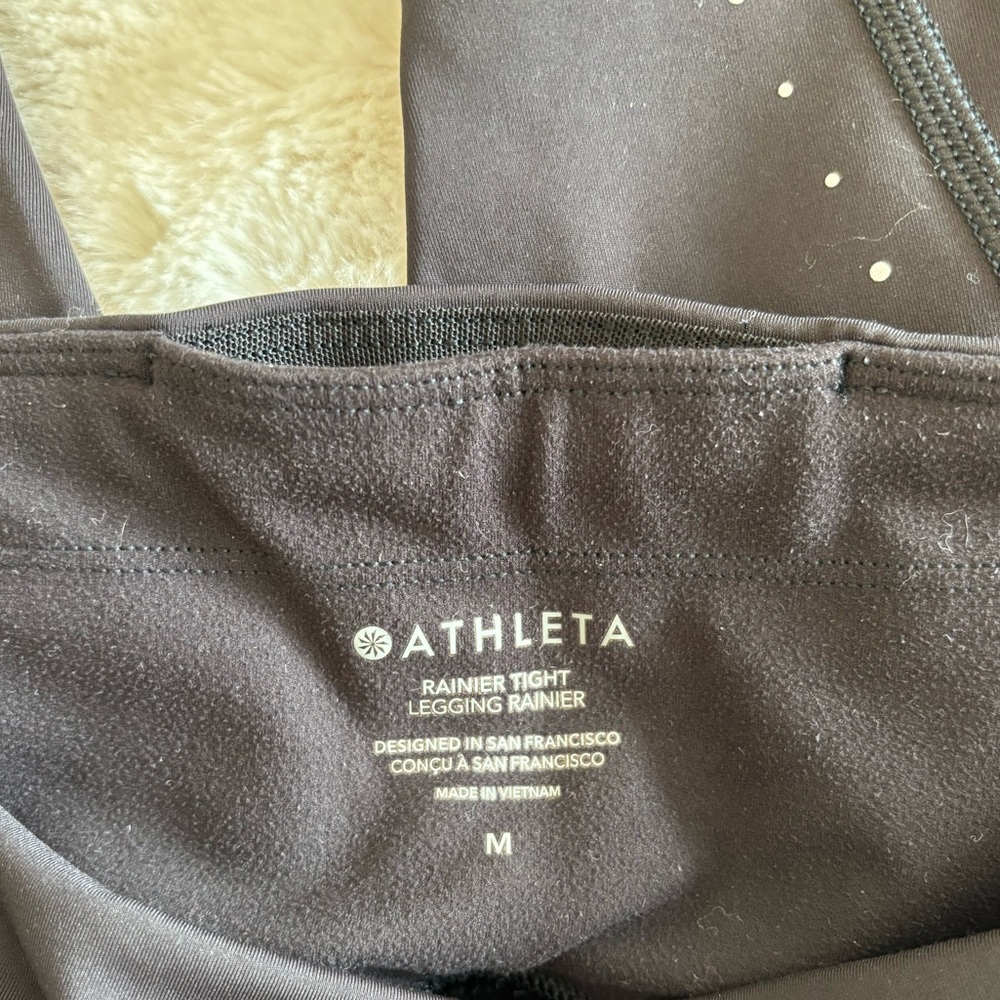 Athleta fleece lined Black Rainier High-Waisted Leggings - Picture 3 of 4